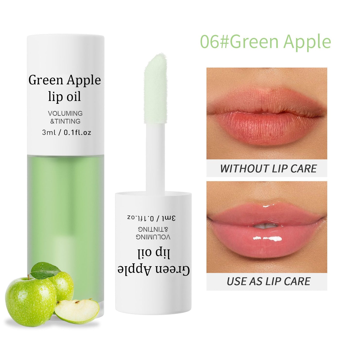 Last Day Buy 1 Get 1 Free Cirevona Apple Lip Oil Lip Stain|Transfer-Proof Hydrating Plump Glossy Lip Tint, 7 Colors