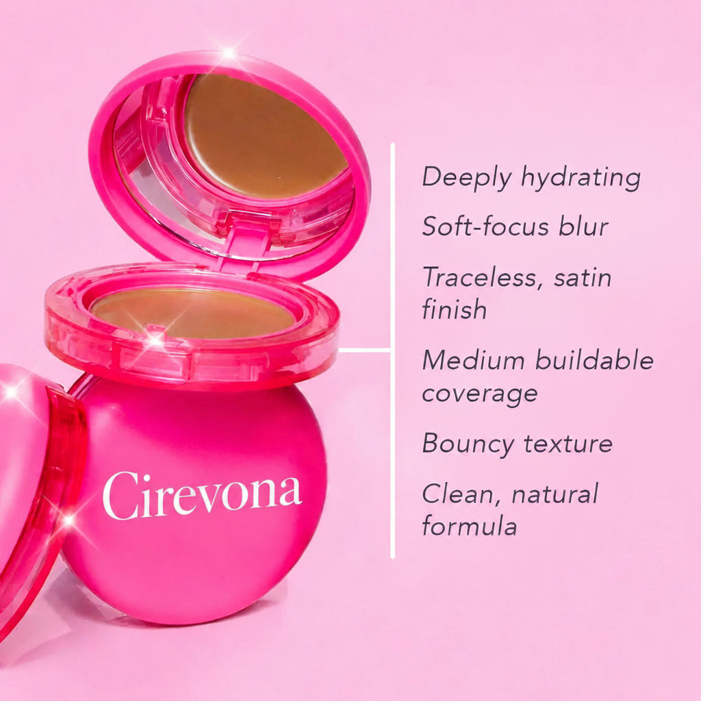 🎁 Buy One, Get One Free | Cirevona Beauty Peptide Bounce Balm Foundation + Precision Brush ✨