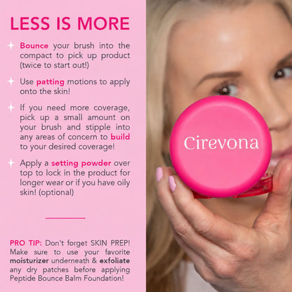 🎁 Buy One, Get One Free | Cirevona Beauty Peptide Bounce Balm Foundation + Precision Brush ✨