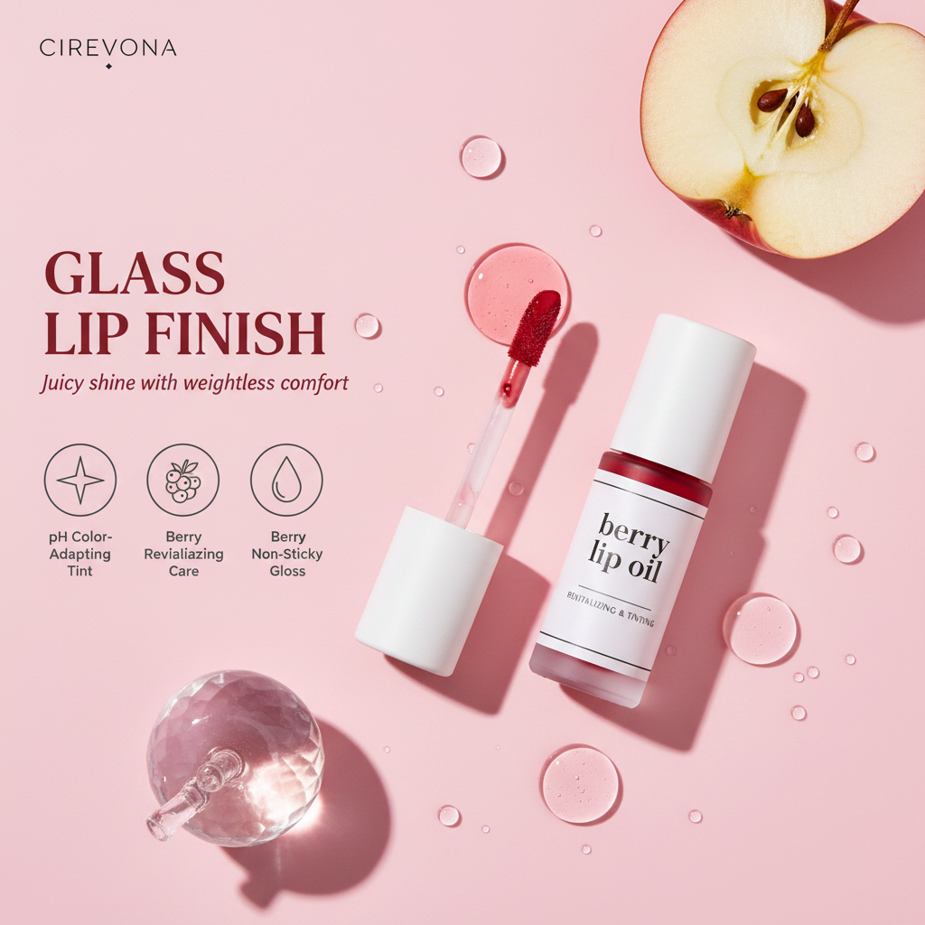 Last Day Buy 1 Get 1 Free Cirevona Apple Lip Oil Lip Stain｜Transfer-Proof Hydrating Plump Glossy Lip Tint, 7 Colors