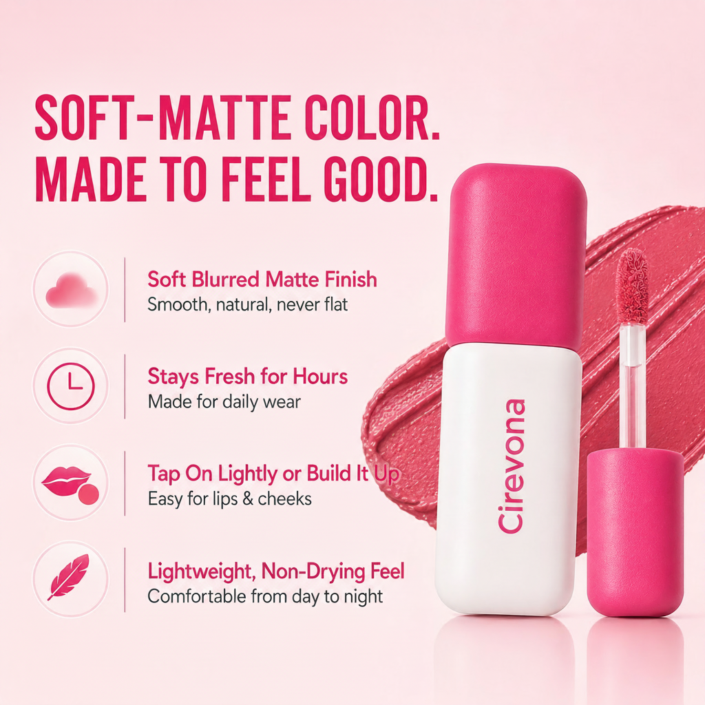 ⏰ LAST DAY ONLY! BOGO FREE 🎁 Cirevona 2-in-1 Velvet Matte Lip & Cheek Tint