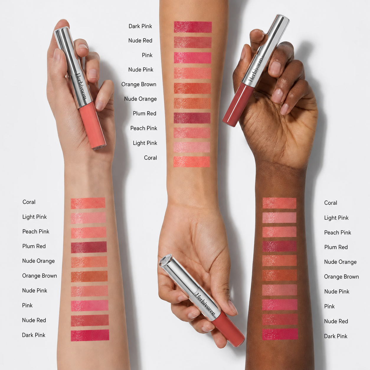 Herbivoren Dual-Tone Dual-Ended Liquid Lipstick, Matte & Gloss Two-Tip Lip Color