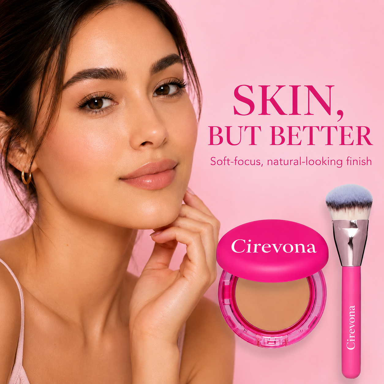🎁 Buy One, Get One Free | Cirevona Beauty Peptide Bounce Balm Foundation + Precision Brush ✨