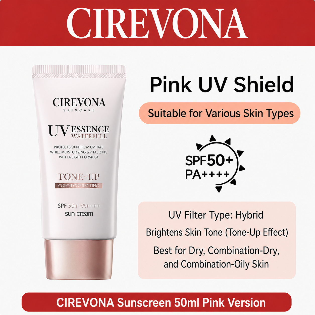 🌞 Cirevona™ UV Essence Waterfull+ Sunscreen Serum