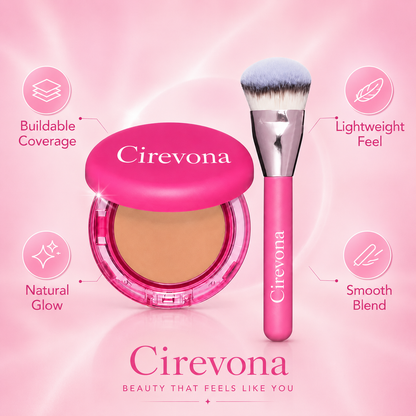🎁 Buy One, Get One Free | Cirevona Beauty Peptide Bounce Balm Foundation + Precision Brush ✨