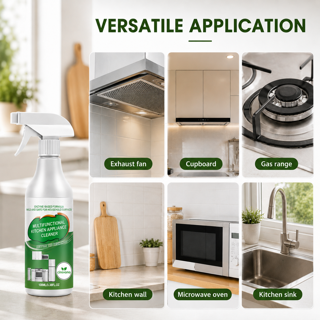 Deep-Clean Kitchen Enzyme Cleaner – Removes Stubborn Grease & Keeps Your Kitchen Fresh