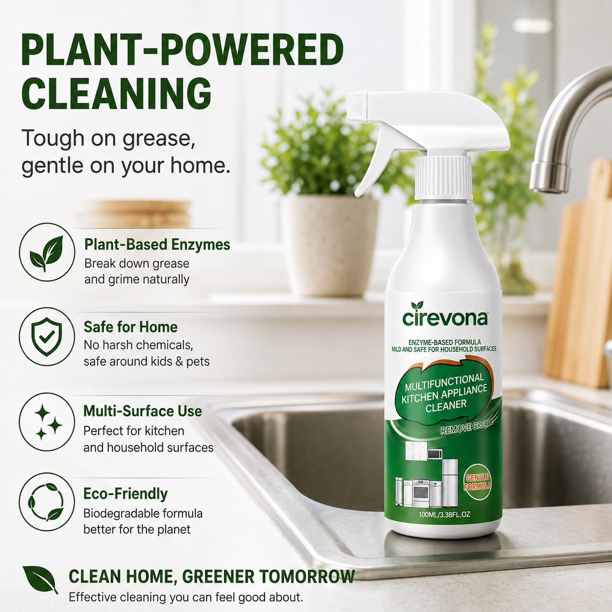 Deep-Clean Kitchen Enzyme Cleaner – Removes Stubborn Grease & Keeps Your Kitchen Fresh