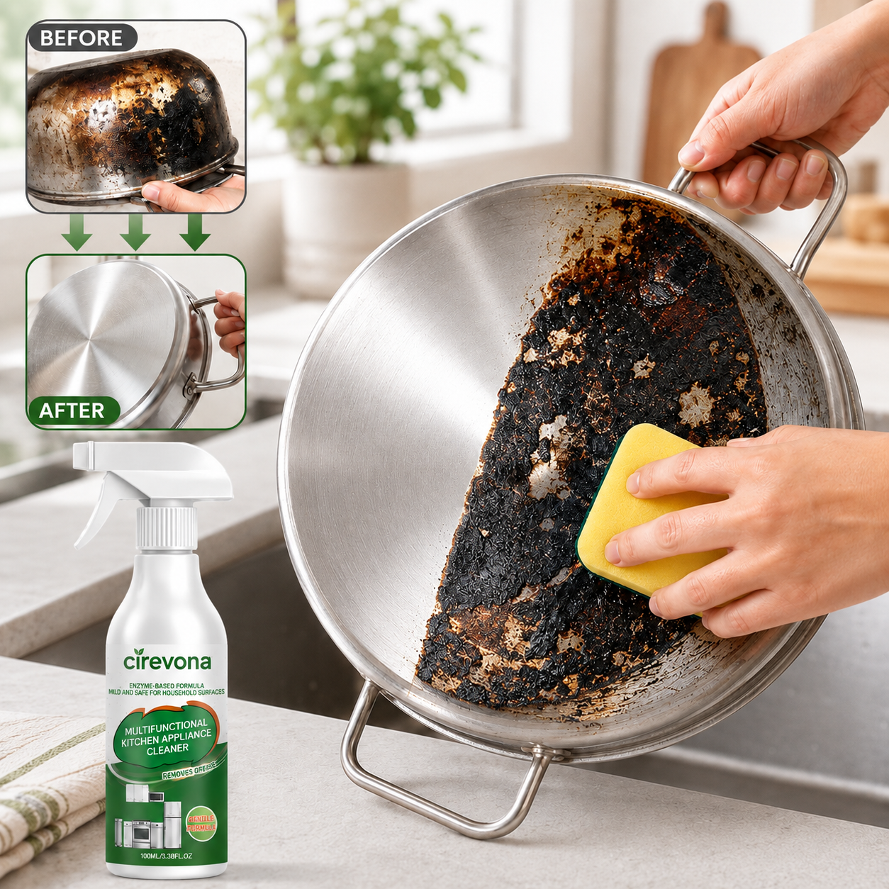Deep-Clean Kitchen Enzyme Cleaner – Removes Stubborn Grease & Keeps Your Kitchen Fresh