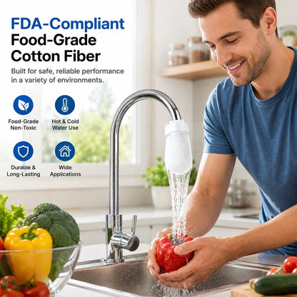 50PCS Universal Faucet Water Purifier | For Kitchen, Bathroom & Shower Tap, Sediment Filtration Anti-Splash