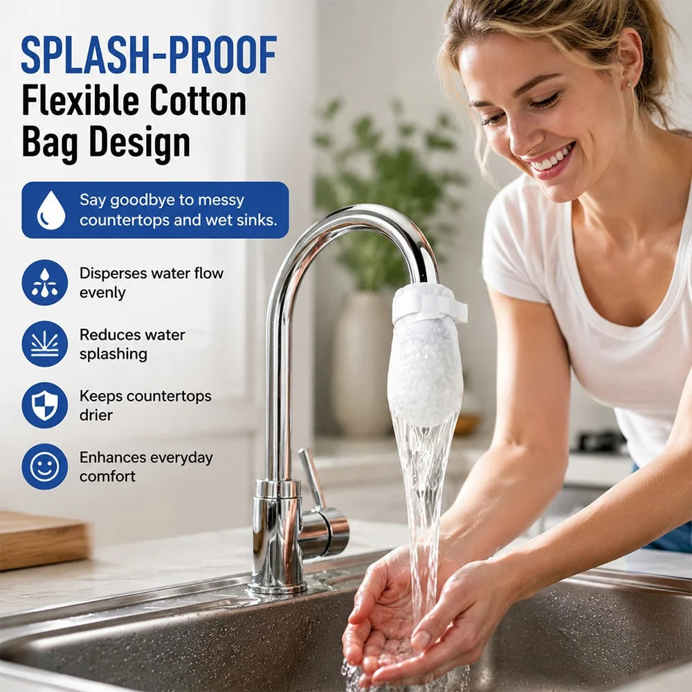 50PCS Universal Faucet Water Purifier | For Kitchen, Bathroom & Shower Tap, Sediment Filtration Anti-Splash