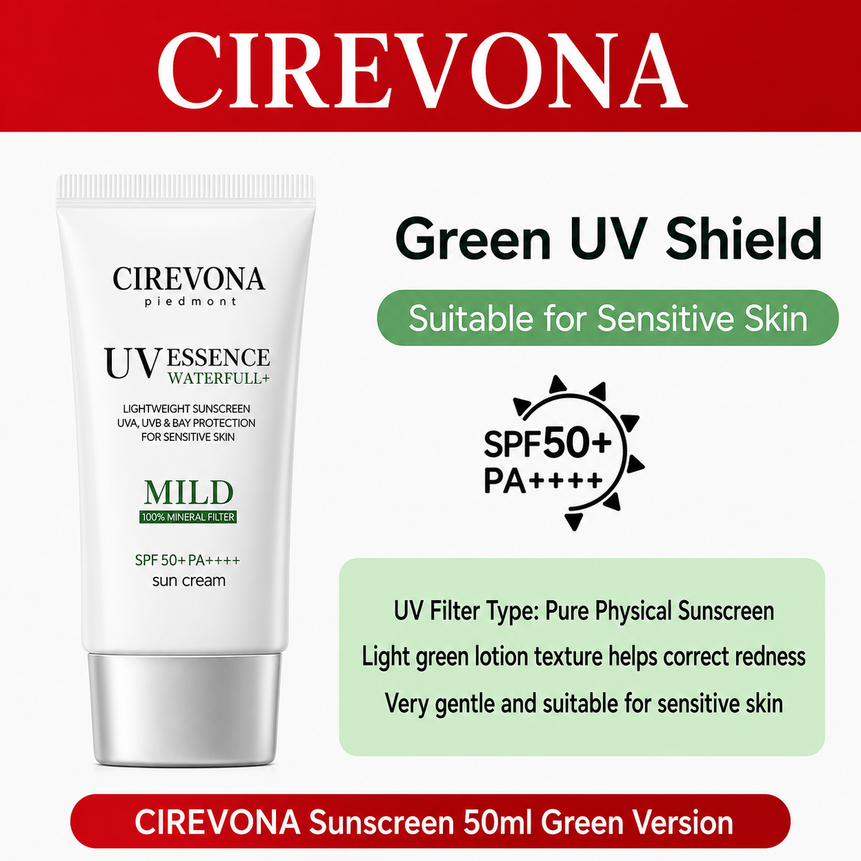 🌞 Cirevona™ UV Essence Waterfull+ Sunscreen Serum